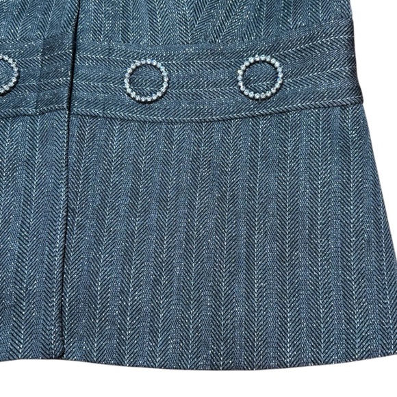 JOSEPH RIBKOFF Button Front  Lined Blazer Metallic Thread Rhinestone Detail 12 - Picture 10 of 13
